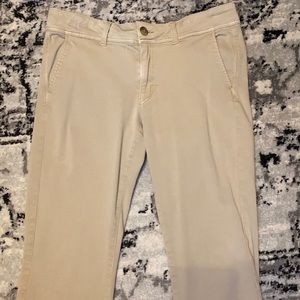 American Eagle kick boot khakis